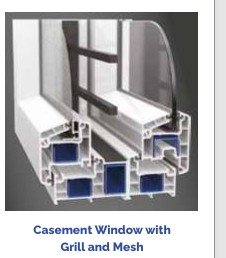 Casement Window with Grill & Mesh